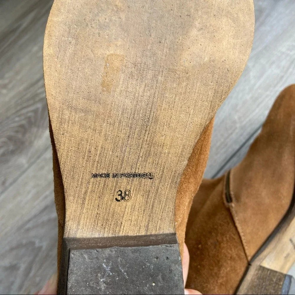 Suede Leather Zipper Western Ankle Boots Made in Portugal - Picture 13 of 16